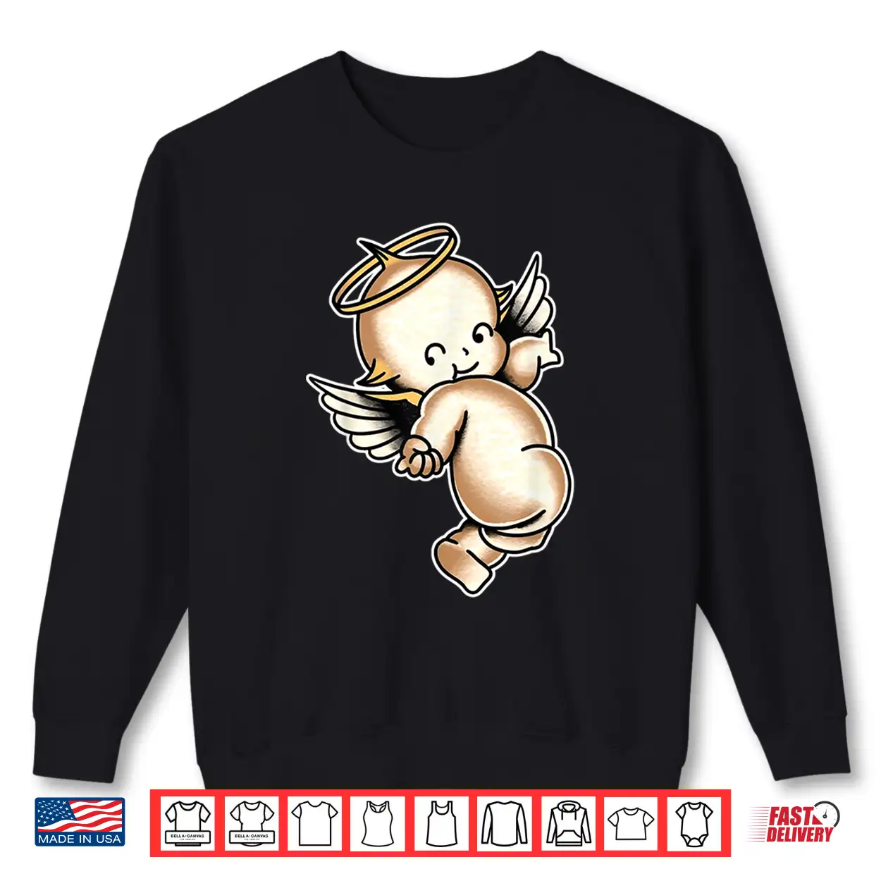 Kewpie Baby Angel Cherub Halo Shirt Kewpie Baby Angel Cherub Halo Shirt