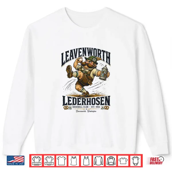 Sweatshirt Leavenworth Lederhosen Retro Minor League Baseball Shirt