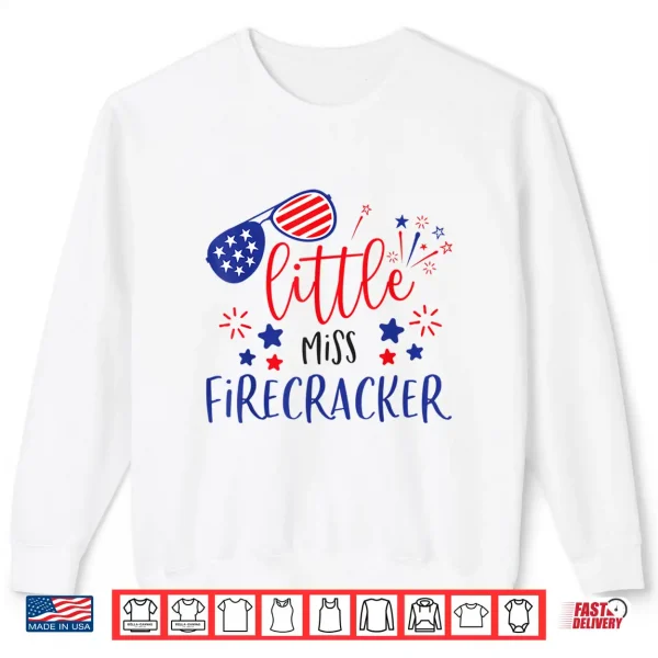 Sweatshirt Little Miss Firecracker 4th Of July Girl Toddler Outfit 2022 Shirt
