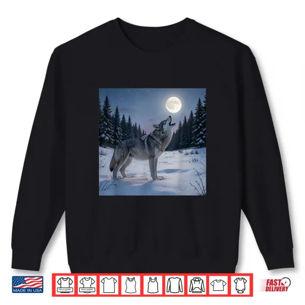 Lone Wolf Howling At The Moon Shirt 2 Sweatshirt Lone Wolf Howling at the Moon Shirt