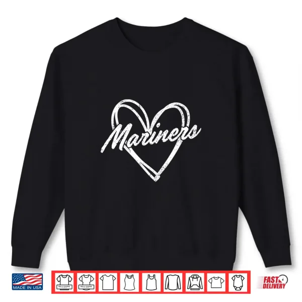 Sweatshirt Mariners Heart Vintage Gift Shirt