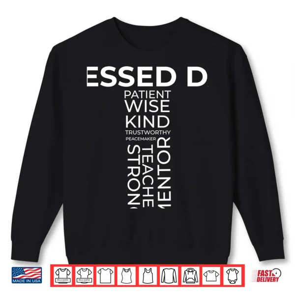 Sweatshirt Mens Christian Blessed Dad Cross Fathers Day Shirt