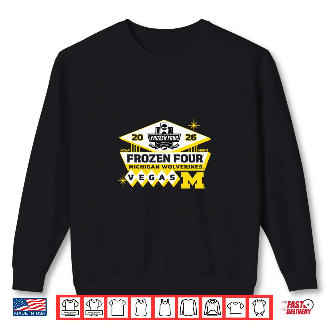 Michigan Wolverines Frozen Four Twenty Twenty Six Hockey Shirt Michigan Wolverines Frozen Four Twenty Twenty Six Hockey Shirt