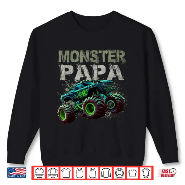 Sweatshirt Monster Truck Papa Family Matching Monster Truck Lovers Shirt