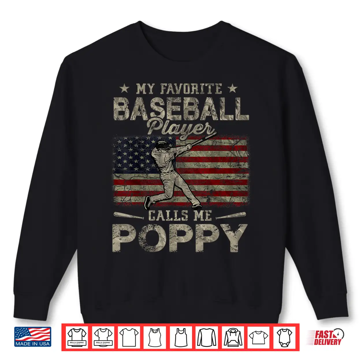 My Favorite Baseball Player Calls Me Poppy Father’S Day Shirt My Favorite Baseball Player Calls Me Poppy Father’S Day Shirt