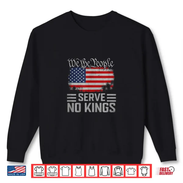 Sweatshirt No Kings Day Vintage Patriotic Freedom 2025 Shirt