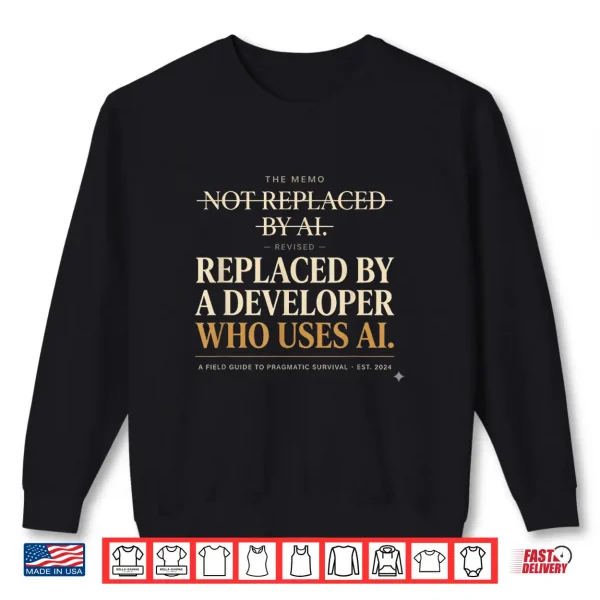 Sweatshirt Not Replaced By A I Funny Developer Programmer Shirt