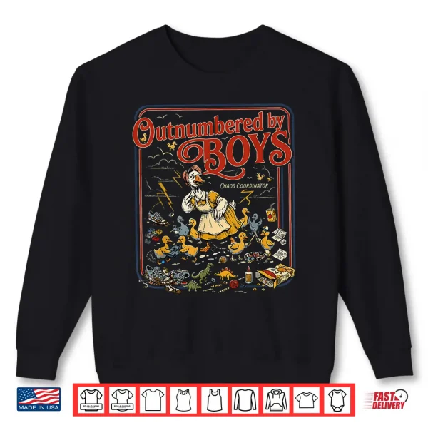 Sweatshirt Outnumbered By Boys Goose Funny Boy Mom Life Meme Shirt