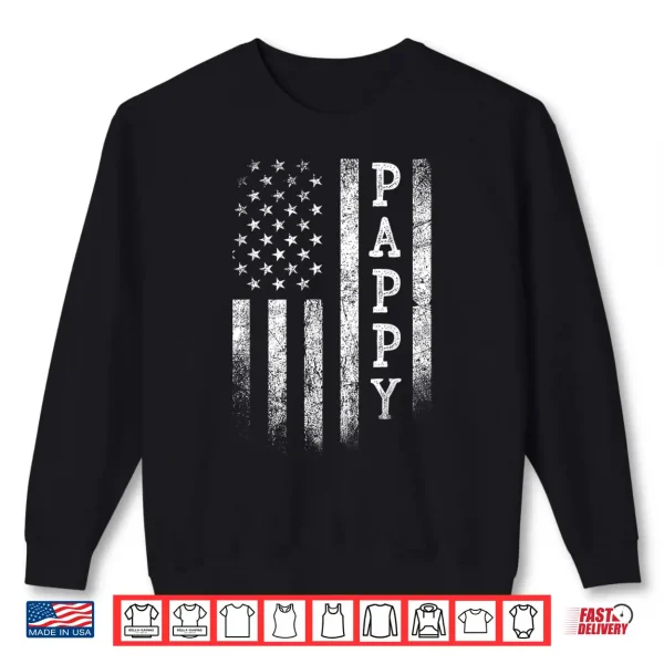 Sweatshirt Pappy American Flag Pappy Gifts Patriotic Fathers Day Shirt