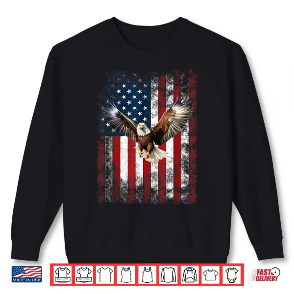 Sweatshirt Patriotic Eagle 4th Of July USA American Flag Shirt