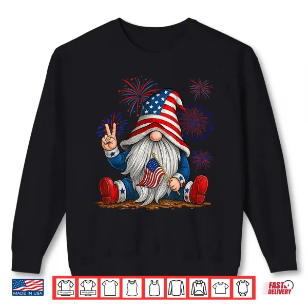 Sweatshirt Patriotic Gnomes 4th Of July Funny Gnome USA American Flag Shirt