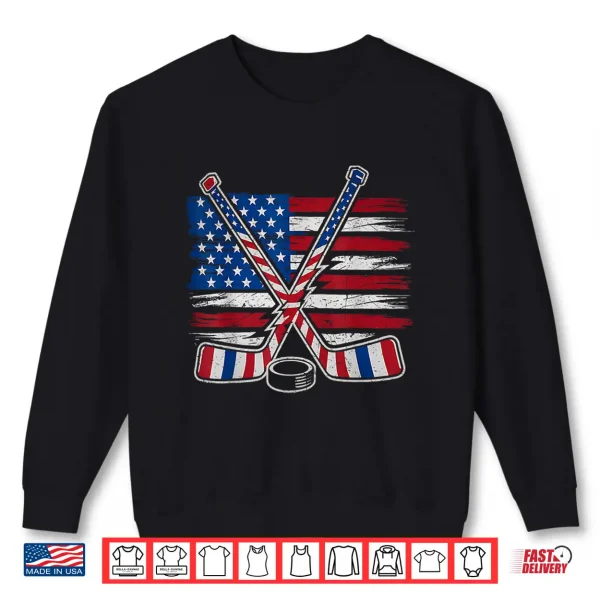 Sweatshirt Patriotic Ice Hockey 4th of July USA Independence Day Shirt