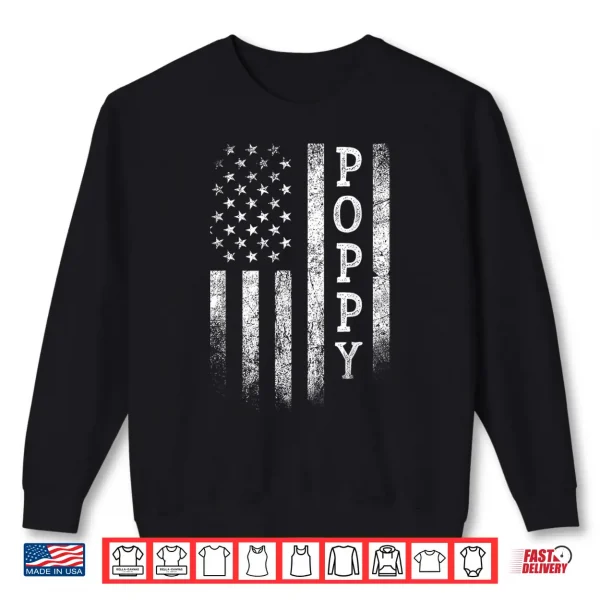 Sweatshirt Poppy American Flag Poppy Gifts Patriotic Fathers Day Shirt