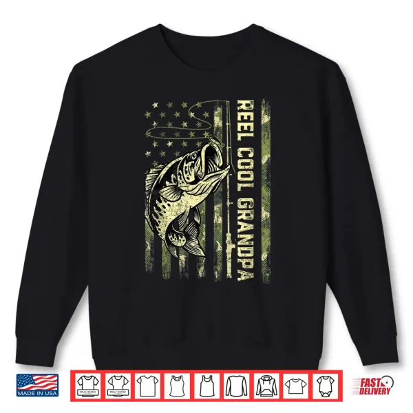 Sweatshirt Reel Cool Grandpa Fisherman Camouflage Fathers Day Shirt