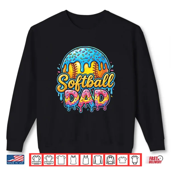 Sweatshirt Retro Ice Cream Drip Softball Dad Game Day Dad Fathers Day Shirt