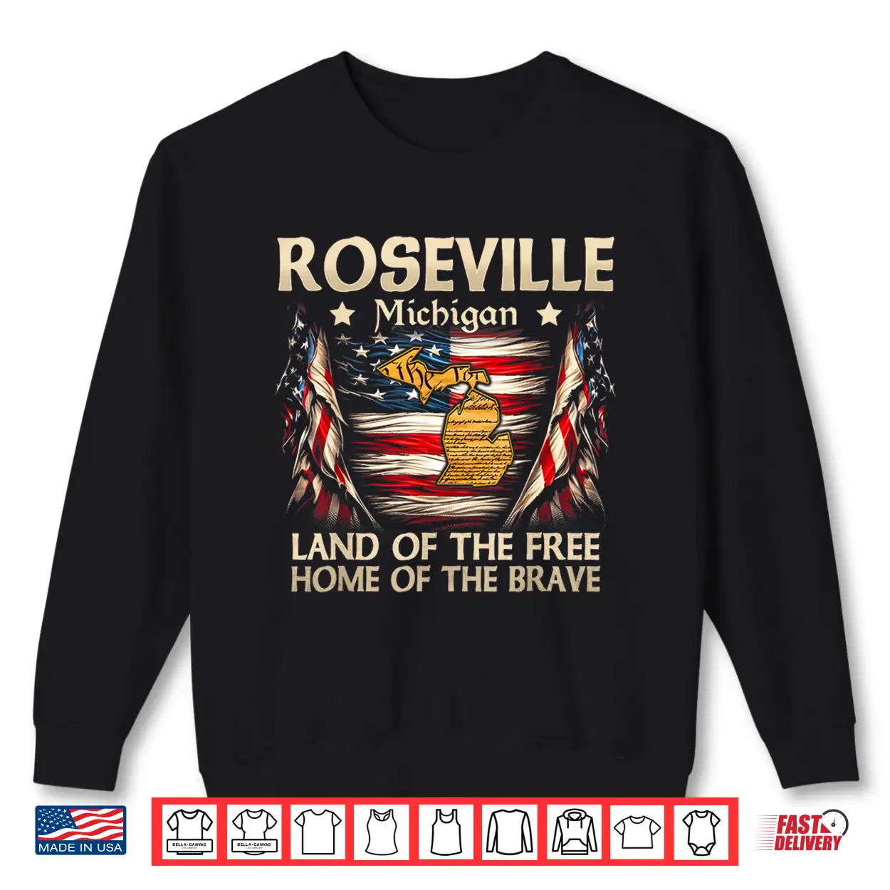 Roseville Michigan Usa Flag 4Th Of July Shirt Roseville Michigan Usa Flag 4Th Of July Shirt