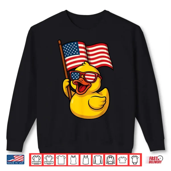 Sweatshirt Rubber Duck USA Flag Independence Day Bath Duck Shirt