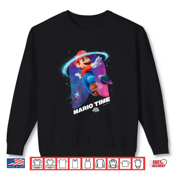 The Super Mario Galaxy Movie Mario Time Shirt 2 Sweatshirt The Super Mario Galaxy Movie Mario Time Shirt