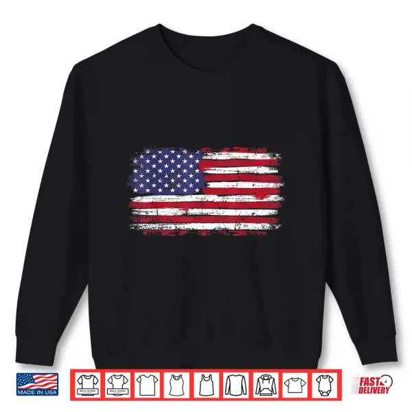 Sweatshirt US flag vintage for american independence day on 4th of July Shirt