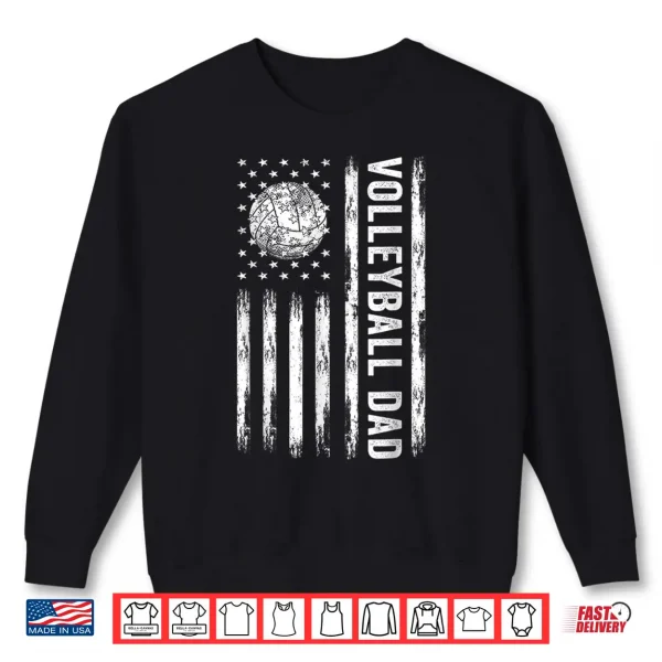 Usa Flag Volleyball Dad Father'S Day Shirt 2 Sweatshirt USA Flag Volleyball Dad Fathers Day Shirt