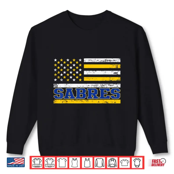 Sweatshirt Vintage Sabres Gift US Flag Shirt