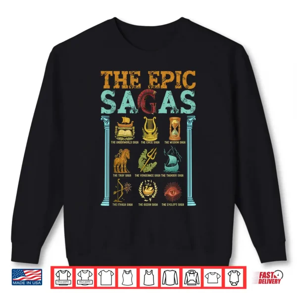 Sweatshirt Vintage The Epic Saga Ithaca Odysseus Musical Wisdom Thunder Shirt