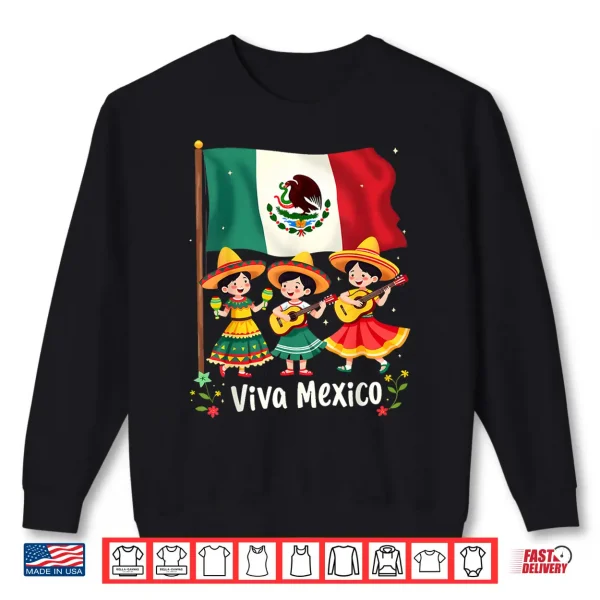 Sweatshirt Viva Mexico Mexican Independence Day Guitar Girls Mexico Shirt