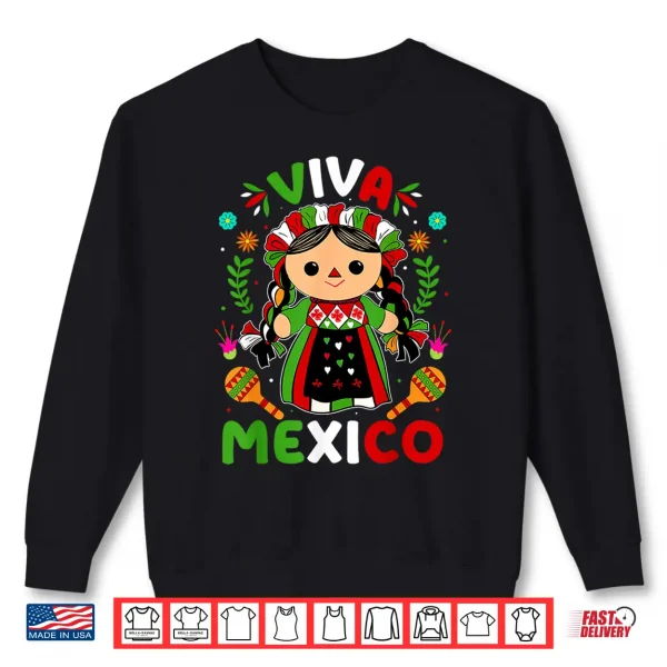 Sweatshirt Viva Mexico Mexican Independence Day Shirts Women Girls Kids Shirt