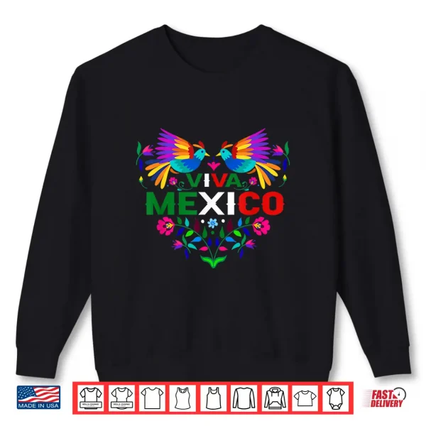 Sweatshirt Viva Mexico Otomi Bird Proud Mexican Independence Day Shirt