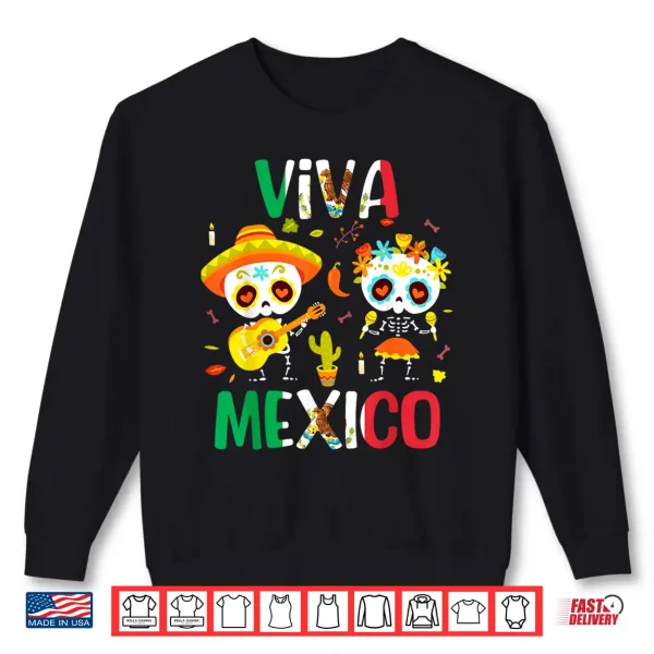 Sweatshirt Viva Mexico Shirt Women Boys Girls Kids Mexican Flag Fiesta Shirt