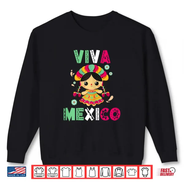 Sweatshirt Viva Mexico Shirt Women Little Girls Kids Mexican Mexicana Shirt
