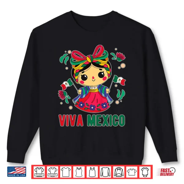 Viva Mexico Toddler Girls Flores Mexican Independence Day Shirt 2 Sweatshirt Viva Mexico Toddler Girls Flores Mexican Independence Day Shirt