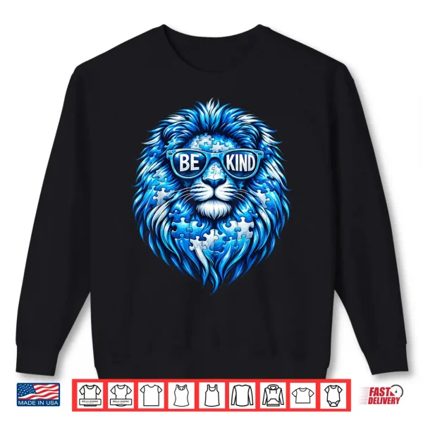 Wear Blue Autism Awareness Puzzle Lion Be Kind Men Boy Women Shirt 2 Sweatshirt Wear Blue Autism Awareness Puzzle Lion Be Kind Men Boy Women Shirt
