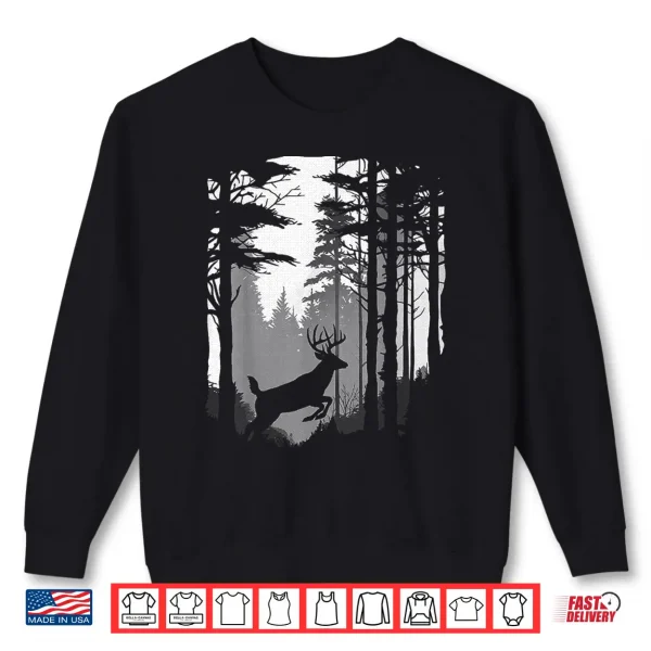 Sweatshirt Whitetail Buck Running Through the Forest Shirt