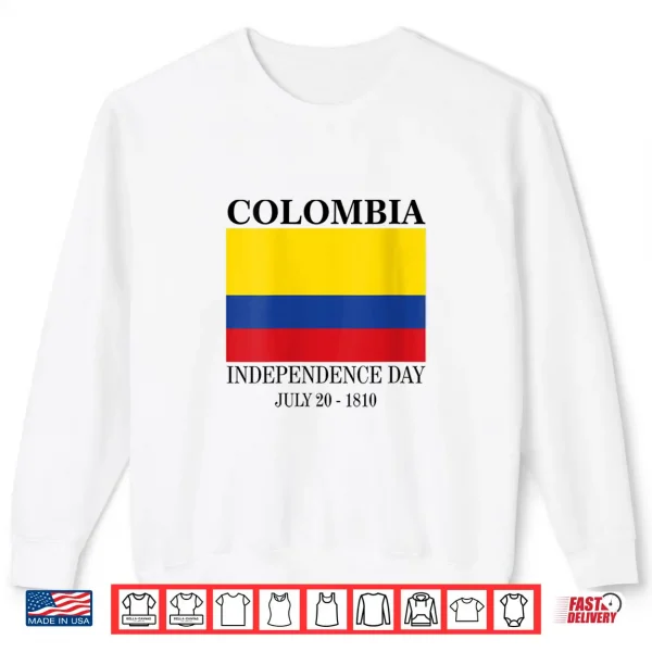 Womens Colombia Independence Day July 20 1810 Shirt 2 Sweatshirt Womens COLOMBIA Independence Day July 20 1810 Shirt