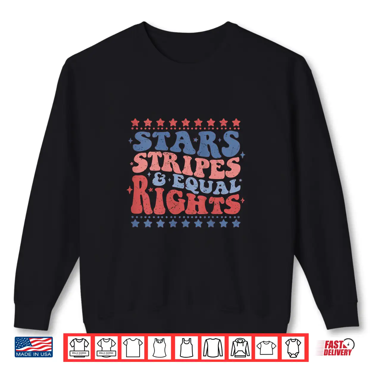 Womens Star Stripes And Equal Rights Patriotic 4Th Of July Groovy Shirt Womens Star Stripes And Equal Rights Patriotic 4Th Of July Groovy Shirt