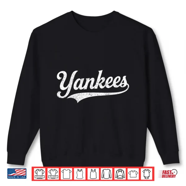 Sweatshirt Yankees Heart Design Retro Style Graphic Men Women Kid Shirt