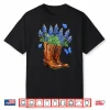 Texas Independence Day Cowgirl Boots & Bluebonnet Flowers Shirt