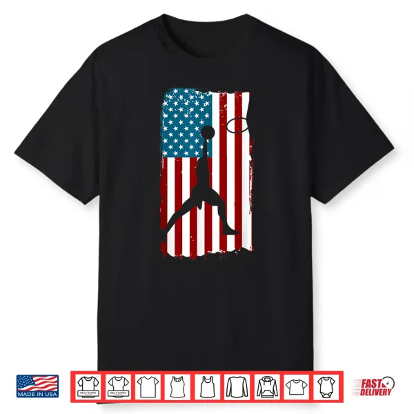 Us American Flag Basketball Patriotic Athlete Print For Boys Shirt