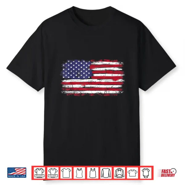 Us Flag Vintage For American Independence Day On 4Th Of July Shirt