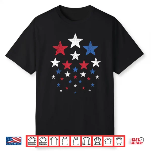 Usa American Flag Patriotic Red White Blue Stars 4Th Of July Shirt