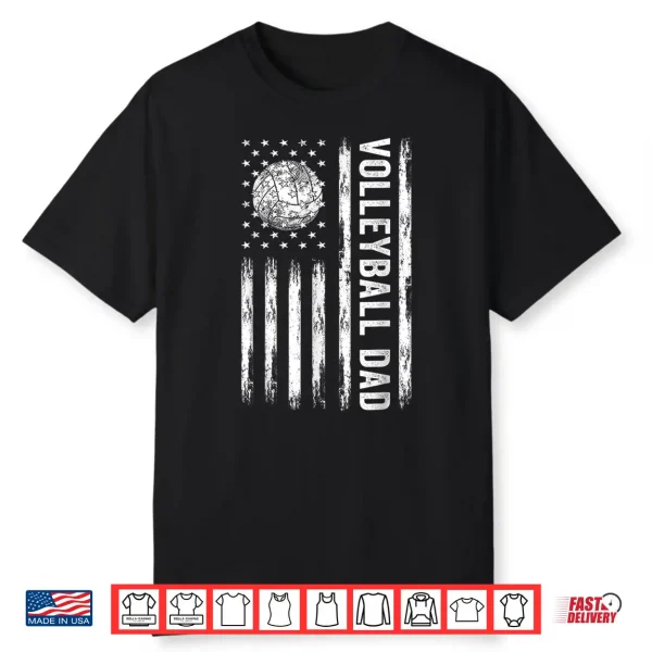 Usa Flag Volleyball Dad Father’S Day Shirt