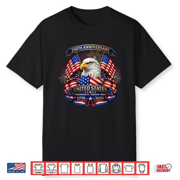 Usa Independence 250Th Anniversary 1776 2026 Patriotic Eagle Shirt