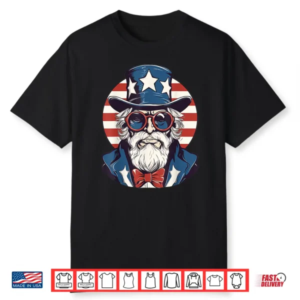 Uncle Sam With Patriotic Usa Flag American Independence Day Shirt
