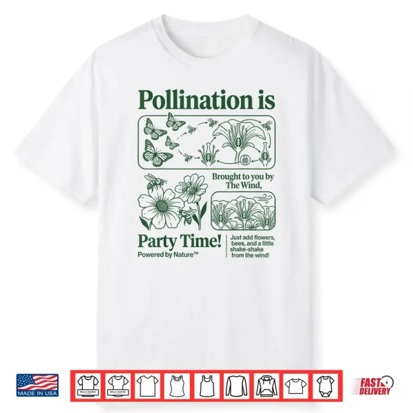 Vintage Pollination Biology Graphic Bees Flowers 90S Nature Shirt