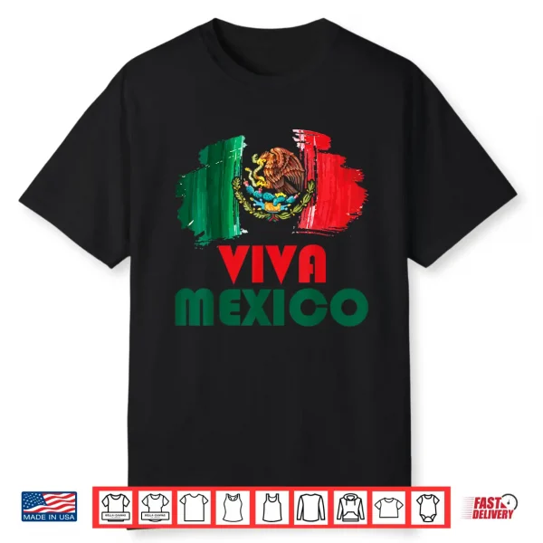Viva Mexico Flag Kids Toddler Mexican Independence Day White Shirt