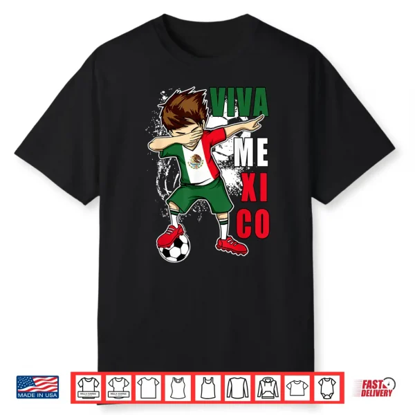 Viva Mexico Soccer Independence Day Mexican Flag Kids Boy Shirt