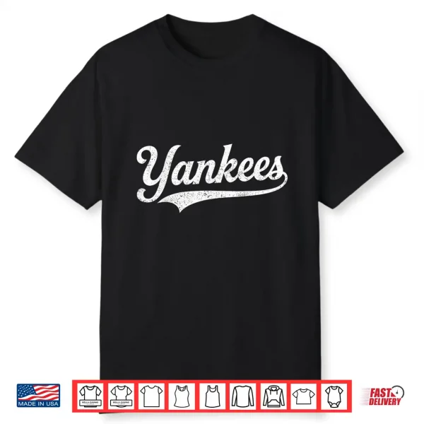 Yankees Heart Design Retro Style Graphic Men Women Kid Shirt