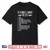 10 Things I Want In Life Cars More Cars Garage Boys Men Shirt