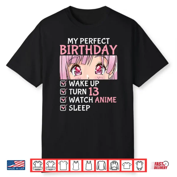 13Th Birthday Watch Anime 13 Years Old Anime Teen Girls Shirt